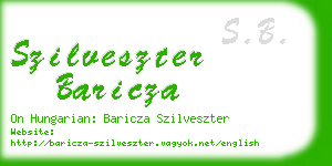 szilveszter baricza business card